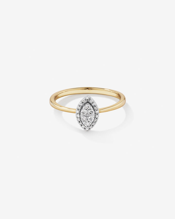 0.15 Carat TW Marquise Cluster Diamond Promise Ring in 14kt Yellow and White Gold