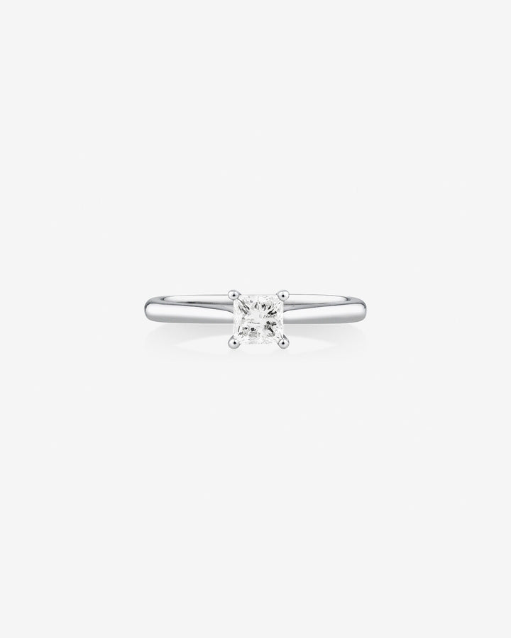 Solitaire Engagement Ring with a 0.50 Carat TW Princess Cut Diamond in 14kt White Gold