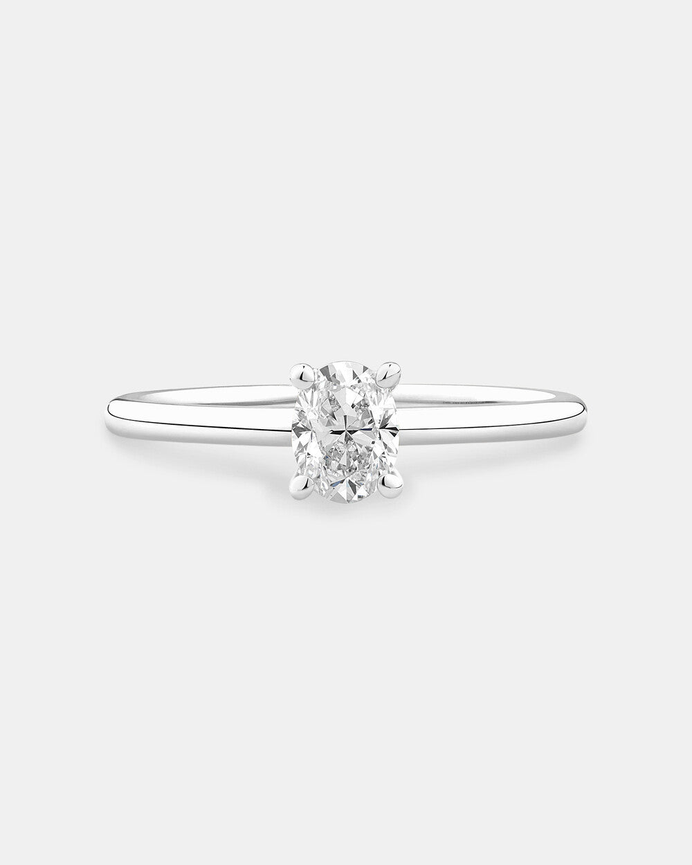 Oval Solitaire Ring with 0.50 Carat TW of Diamonds in 14kt White Gold