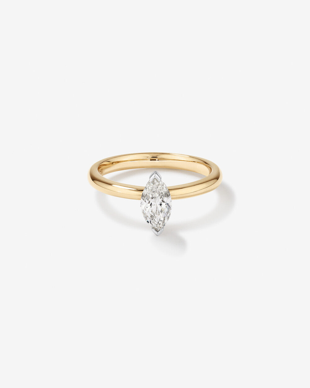 0.70 Carat TW Certified Marquise Cut Diamond Solitaire Engagement Ring in 14kt Yellow and White Gold