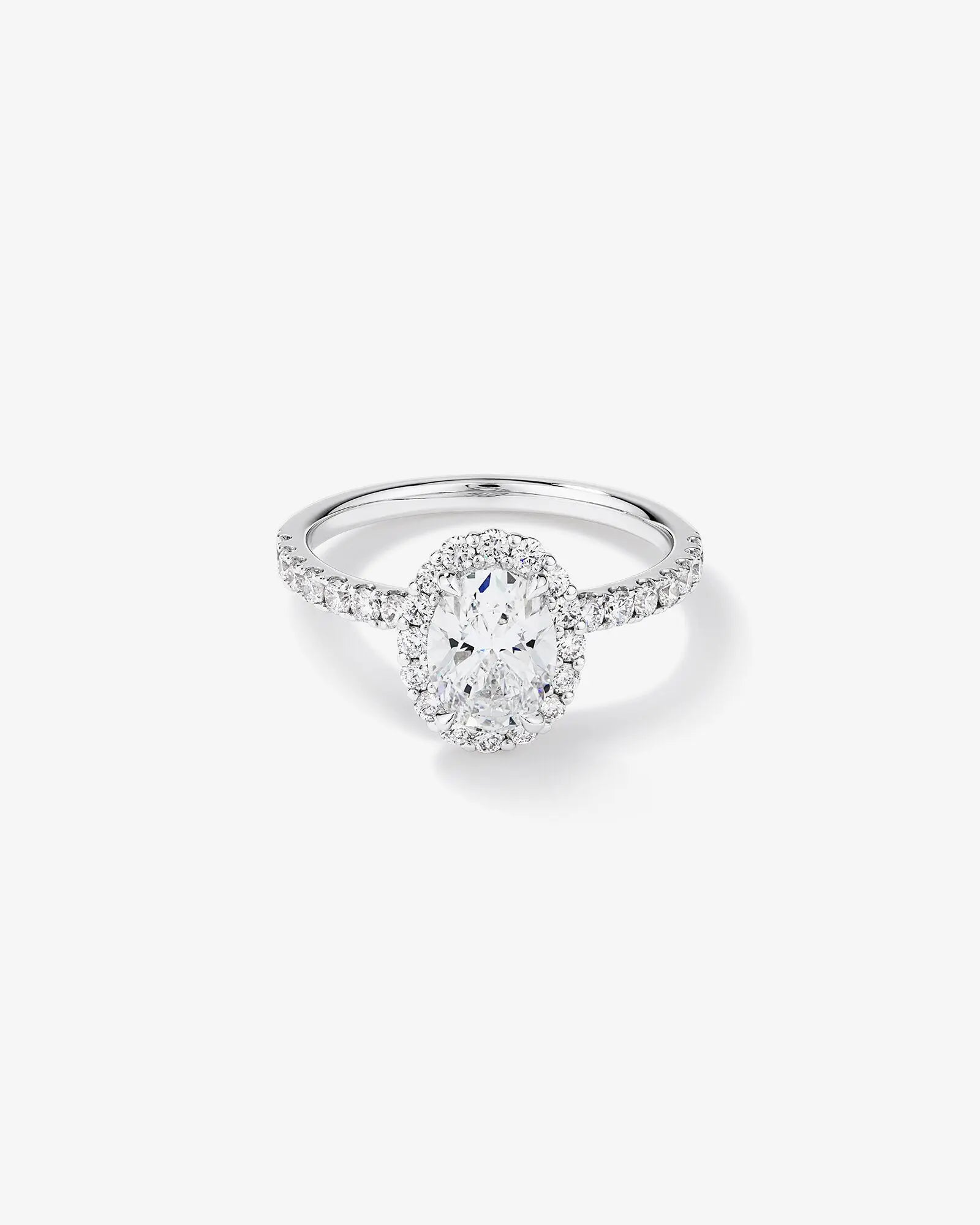 1.78 Carat TW Laboratory-Grown Diamond Oval Halo Ring Revat Jewels