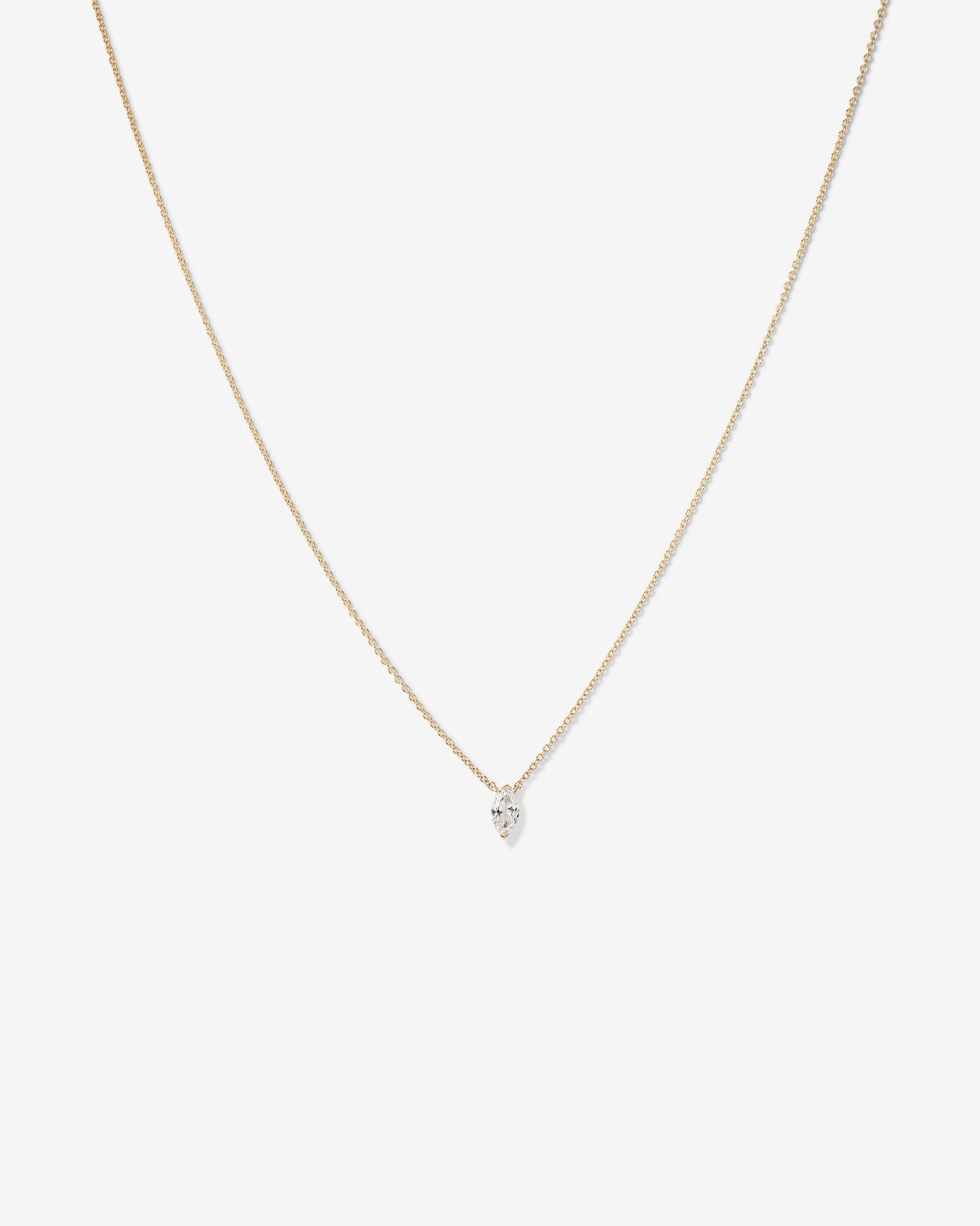 0.30 Carat TW Marquise Cut Laboratory-Grown Diamond Solitaire Necklace in 14kt Yellow Gold Revat Jewels
