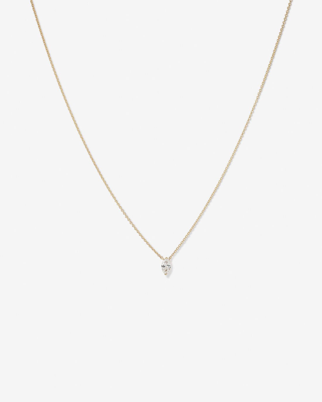 0.30 Carat TW Marquise Cut Laboratory-Grown Diamond Solitaire Necklace in 14kt Yellow Gold