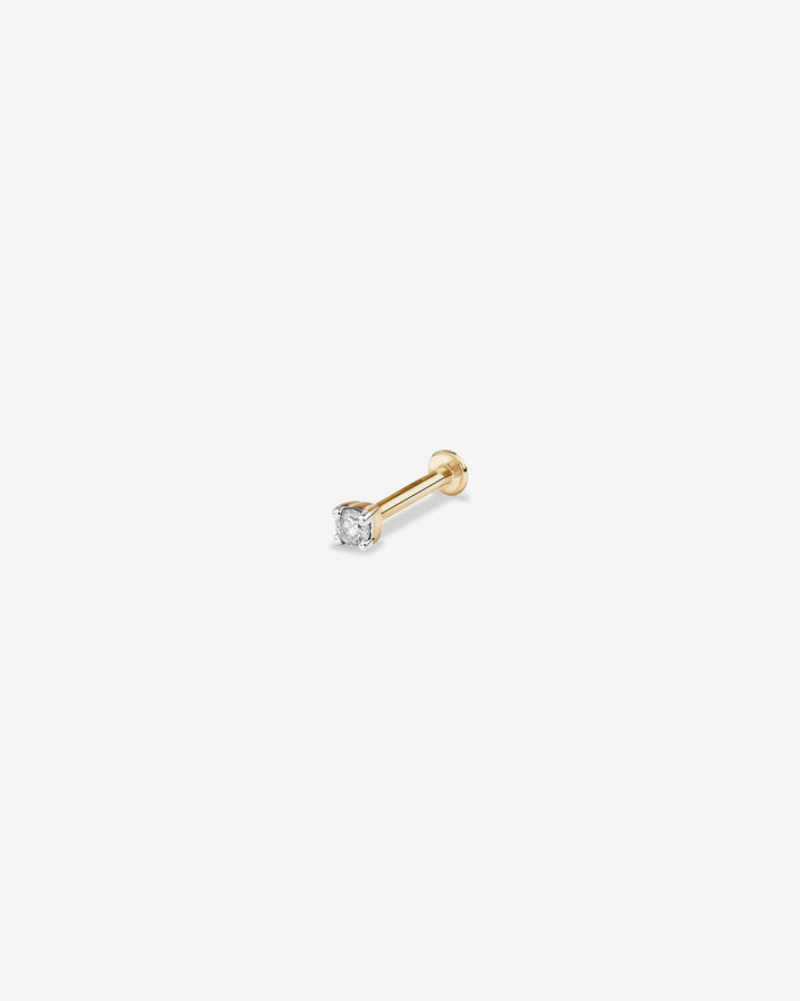 Solitaire Laboratory-Grown Diamond Stud Helix Earring in Yellow Gold