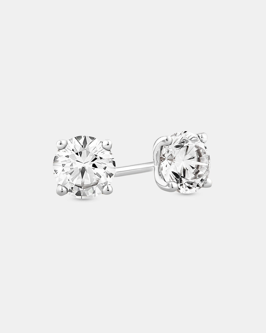 1.00 Carat TW Laboratory-Grown Diamond Solitaire Stud Earrings in White Gold