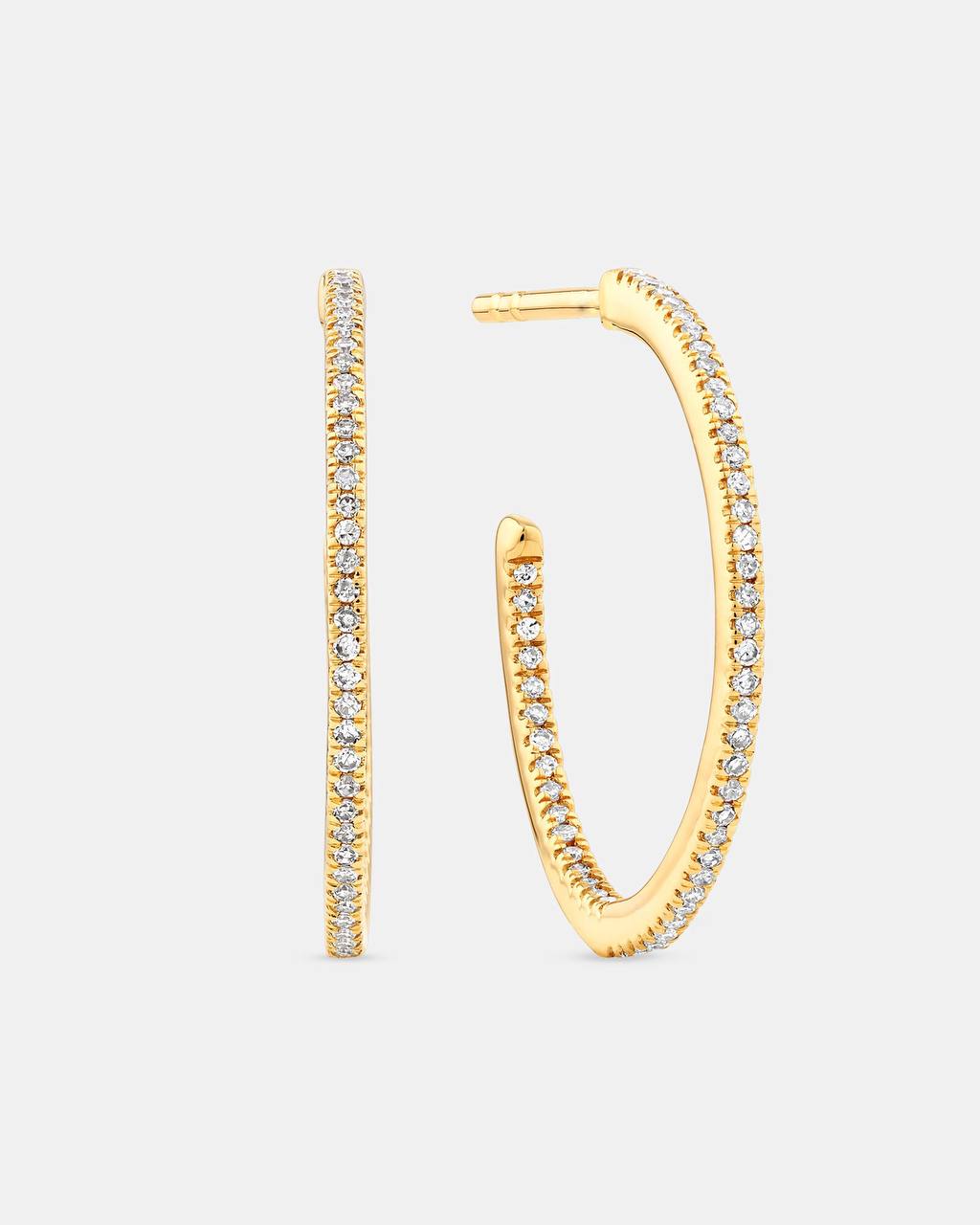 0.15 Carat TW Fine Laboratory-Grown Diamond Hoop Earrings