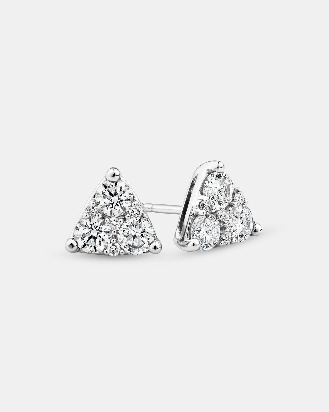 Triangle Cluster Earrings with 1.0 Carat TW of Laboratory-Grown Diamonds in White Gold