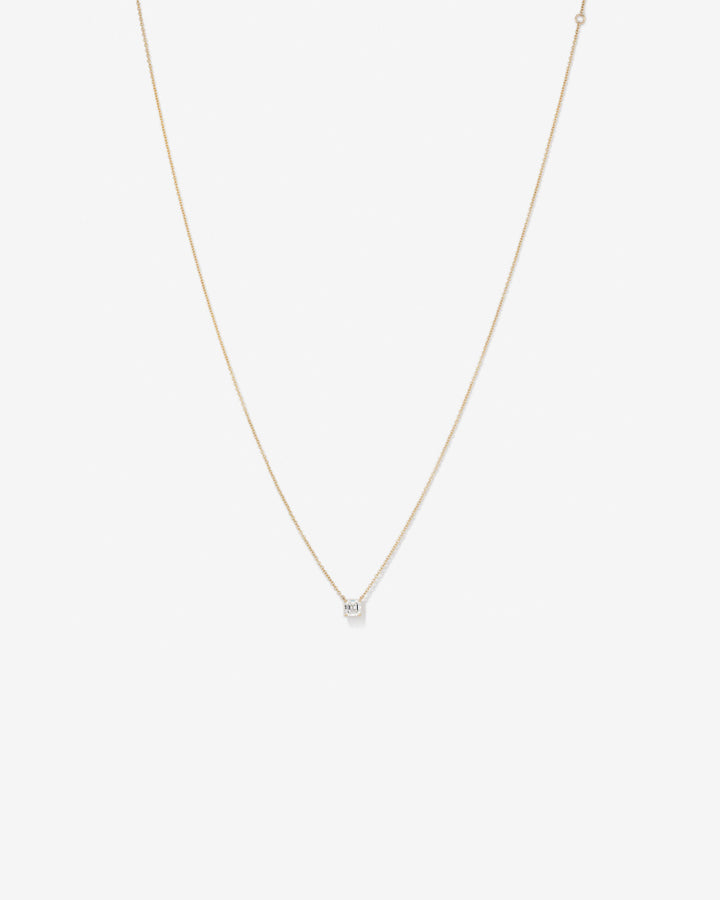 0.50 Carat TW Asscher Cut Laboratory-Grown Diamond Solitaire Necklace in 14kt Yellow Gold