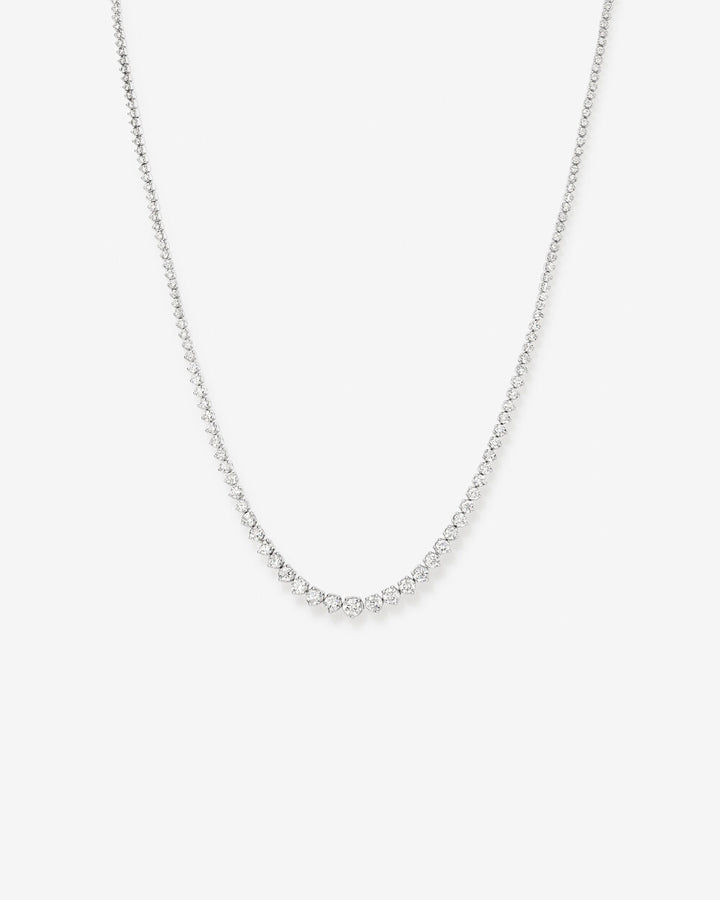 10.00 Carat TW Graduated Diamond Riviera Tennis Necklace in 14kt White Gold