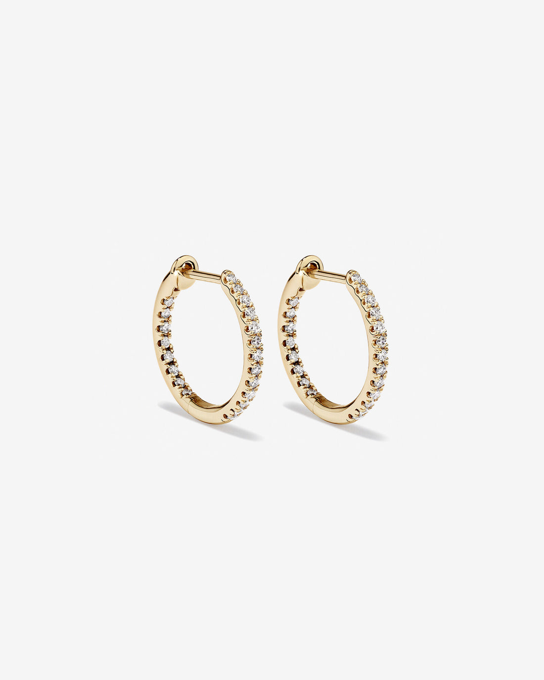 Hoop Earrings With 0.25 Carat TW Of Diamonds in Yellow Gold