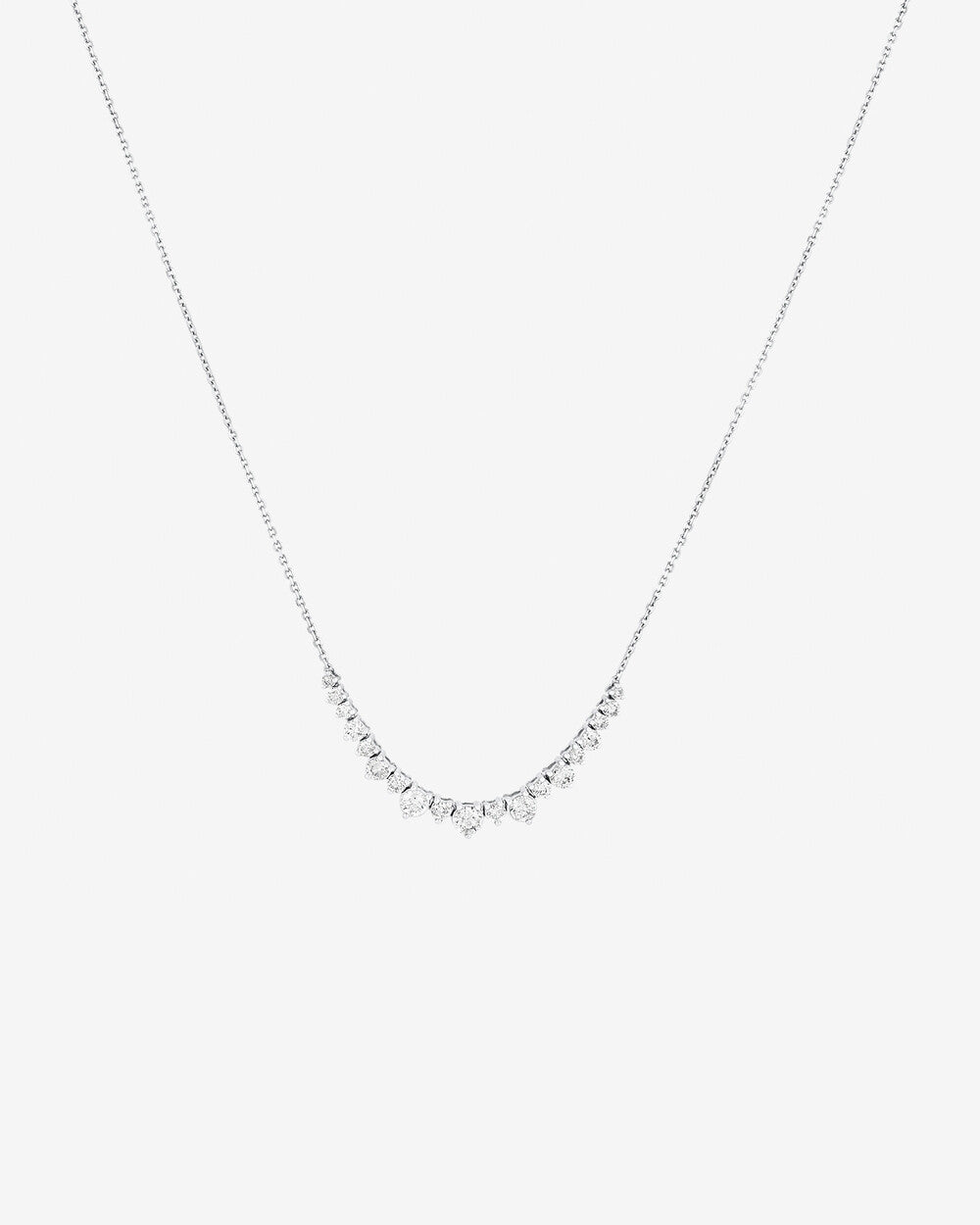 2.00 Carat TW Graduated Diamond Necklace in 14kt White Gold Revat Jewels