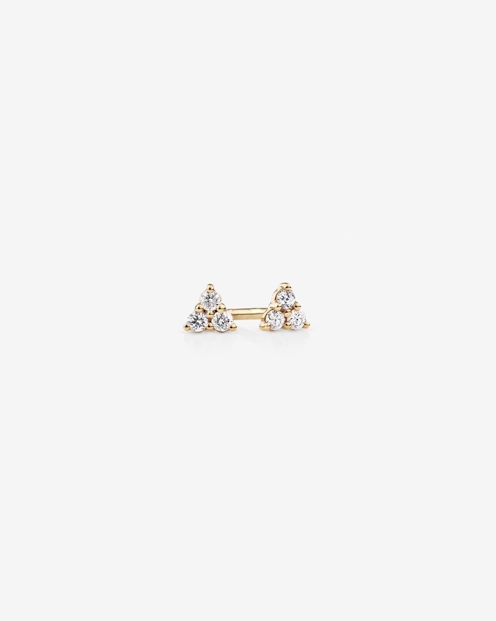 Trio Stud Earrings with .08 Carat TW Diamonds in Yellow Gold