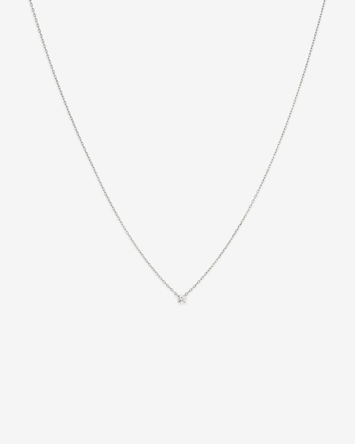 Mini Laboratory-Grown Diamond Solitaire Necklace in 14kt White Gold