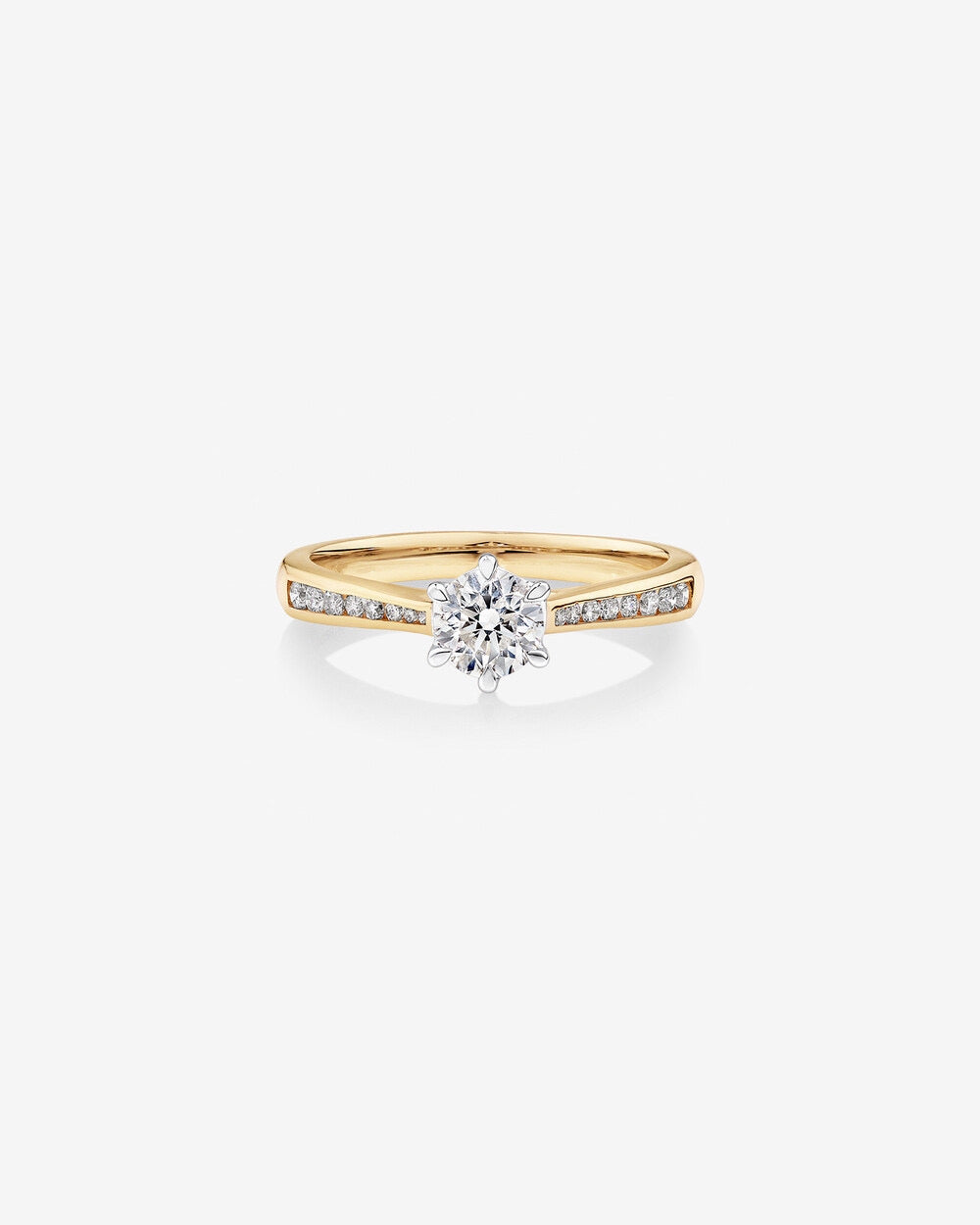 Ring with 0.73 Carat TW of Diamonds in 14kt Yellow & White Gold Revat Jewels