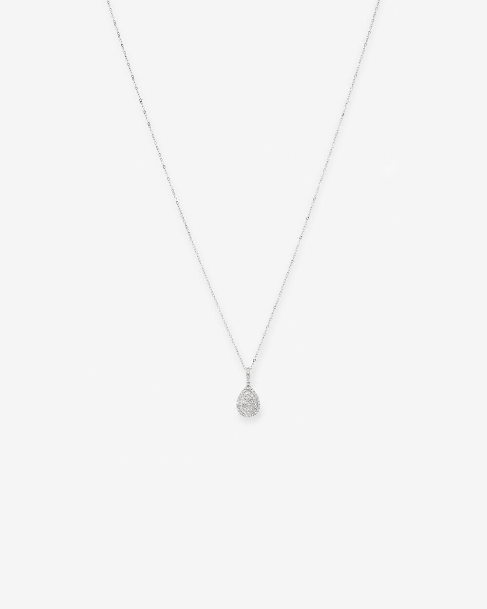 0.30 Carat TW Pear Shaped Diamond Cluster Pendant with Chain in 14kt White Gold