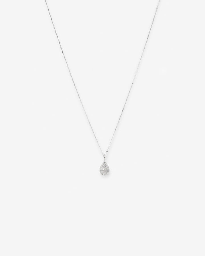 0.30 Carat TW Pear Shaped Diamond Cluster Pendant with Chain in 14kt White Gold