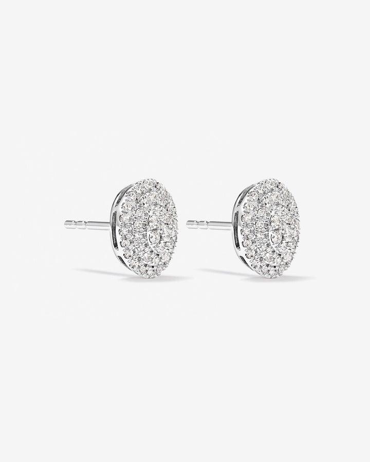 0.30 Carat TW Oval Shaped Diamond Cluster Stud Earrings in White Gold