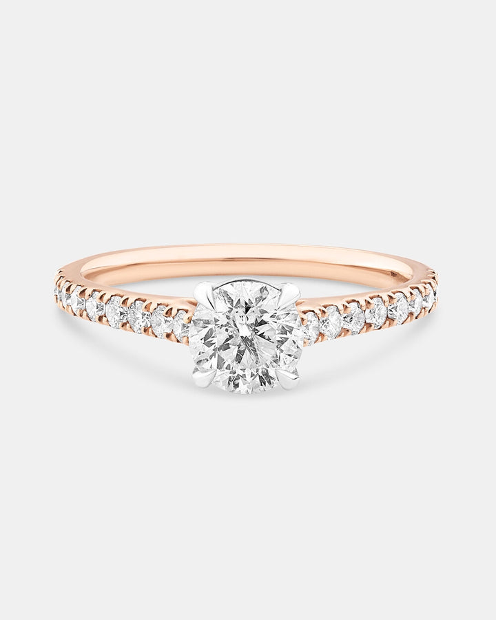 Engagement Ring with 1 1/4 Carat TW of Diamonds in 14kt Rose/White Gold