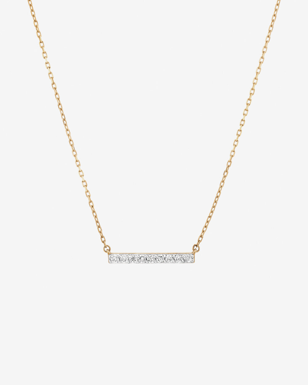 Bar Necklace with 0.10 Carat TW of Laboratory-Grown Diamonds in 14kt Yellow Gold