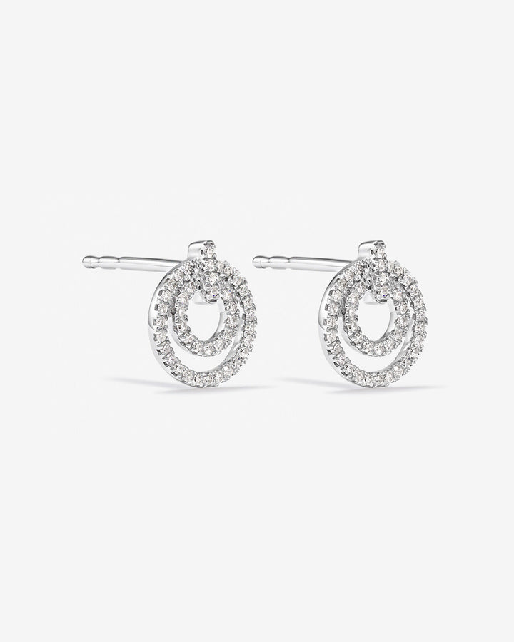 Fine Double Circle Laboratory-Grown Diamond Stud Earrings