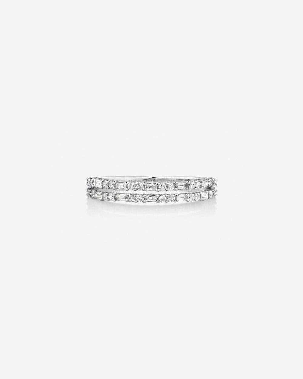0.30 Carat TW Laboratory-Grown Diamonds Dot Dash Double Row Ring Revat Jewels