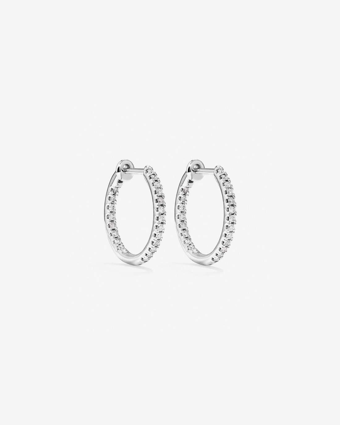 Hoop Earrings With 0.25 Carat TW Of Diamonds in White Gold