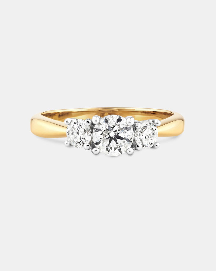 Engagement Ring with 1 Carat TW of Diamonds in 14kt Yellow/White Gold