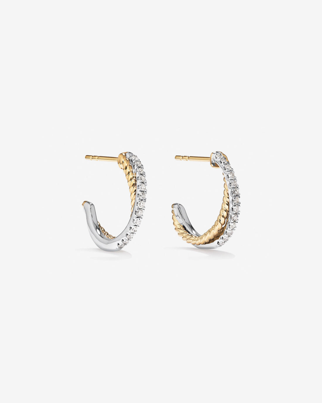 Crossover Hoop Earrings with .20 Carat TW Diamonds