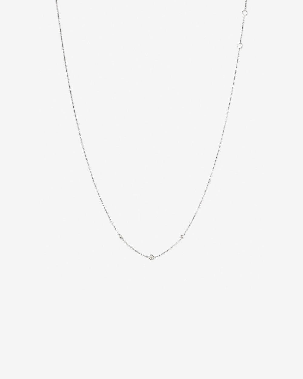 Station Necklace With 0.10 Carat TW Diamonds In 14kt White Gold