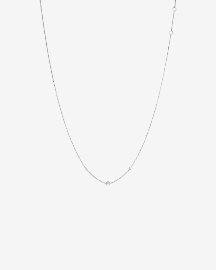 Station Necklace With 0.10 Carat TW Diamonds In 14kt White Gold