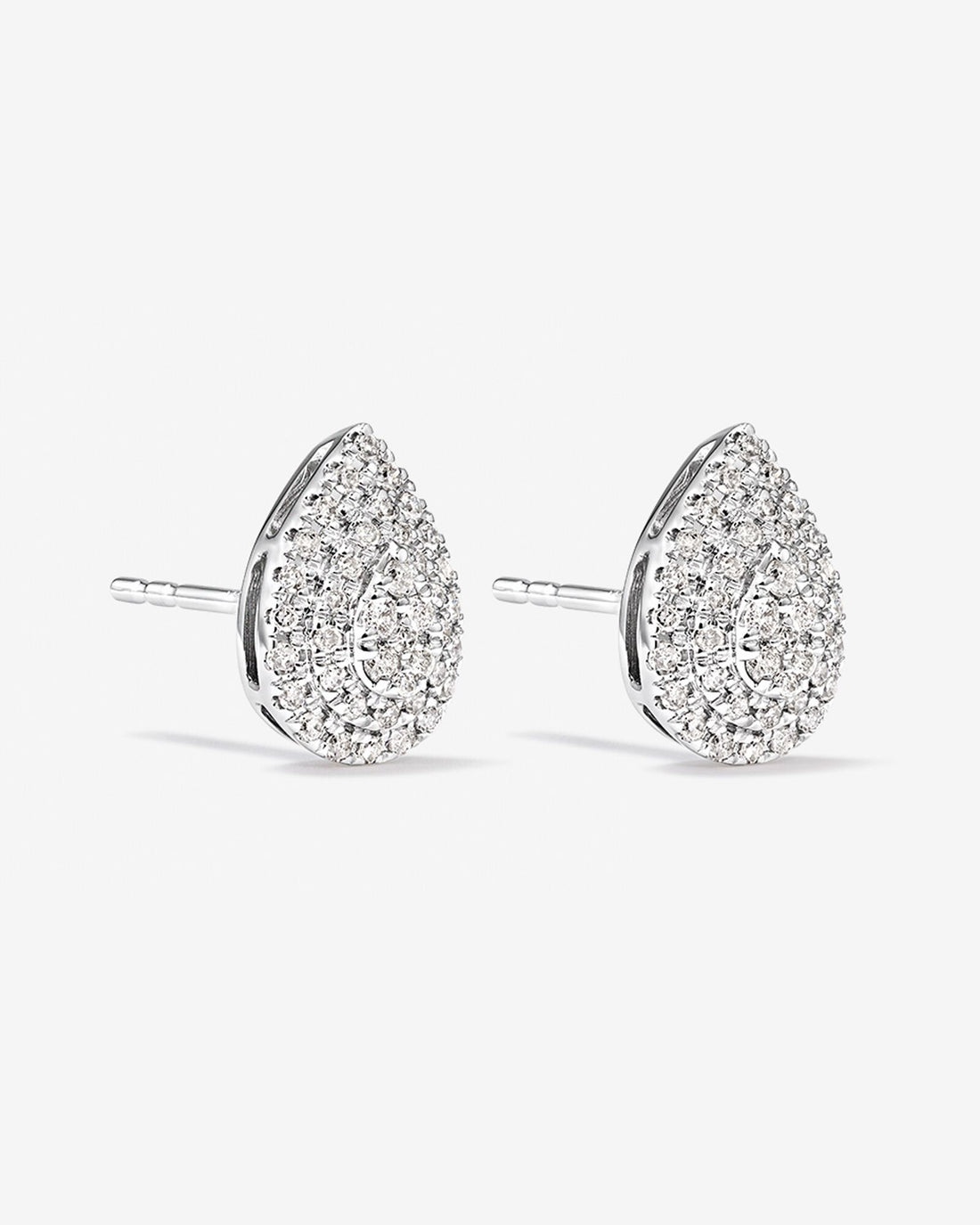 0.30 Carat TW Pear Shaped Diamond Cluster Stud Earrings in White Gold