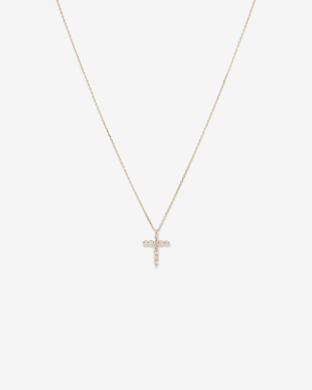 0.25 Carat TW Laboratory-Grown Diamond Cross Pendant in 14kt Yellow Gold Revat Jewels