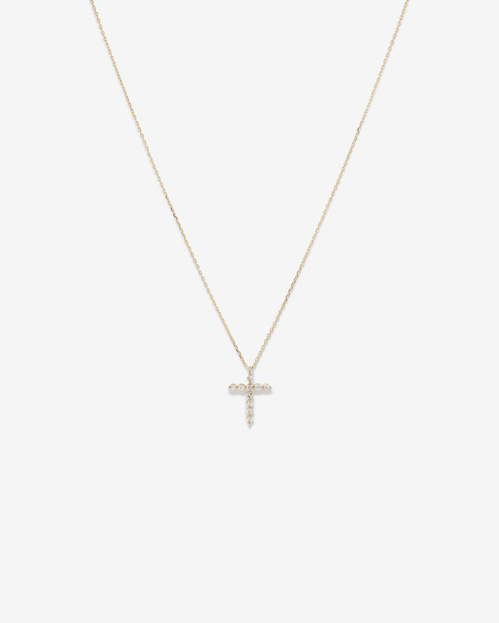 0.25 Carat TW Laboratory-Grown Diamond Cross Pendant in 14kt Yellow Gold