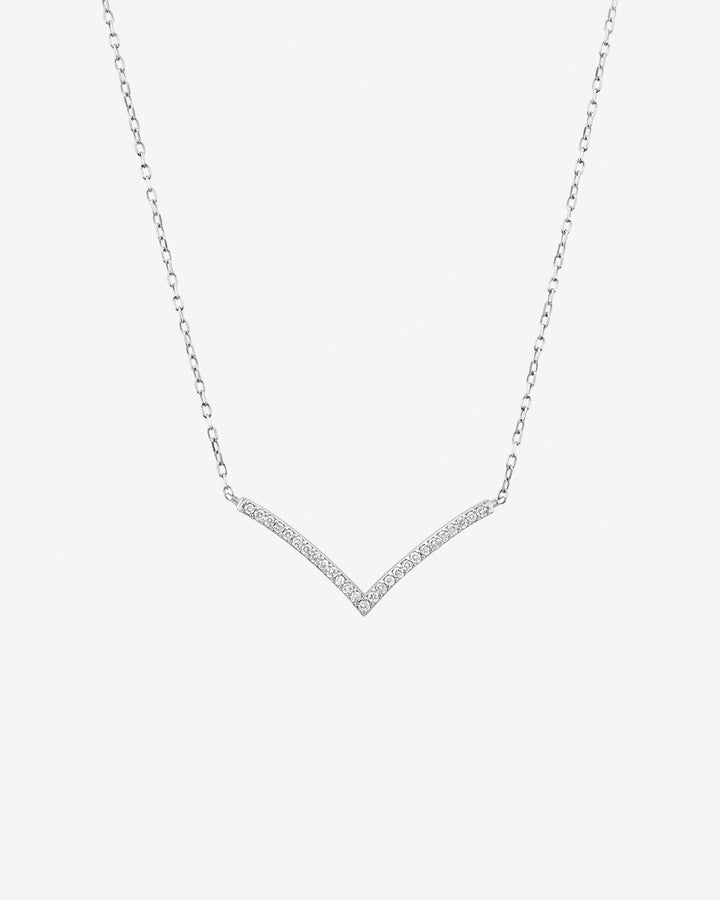 Chevron Necklace with 0.12 Carat TW Laboratory-Grown Diamonds in 14kt White Gold