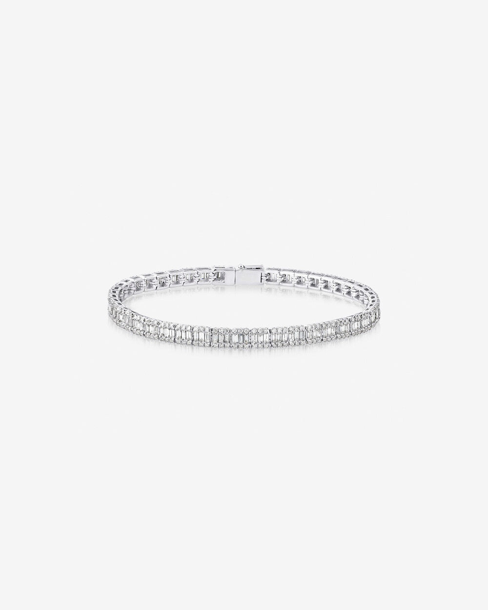 3.37 Carat TW Baguette Diamond Tennis Bracelet Revat Jewels