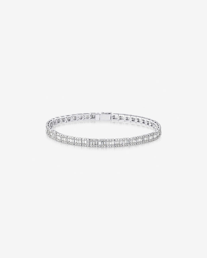 3.37 Carat TW Baguette Diamond Tennis Bracelet