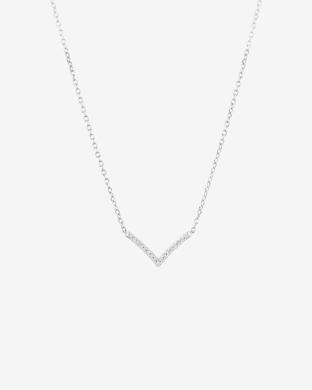 Chevron Necklace with 0.05 Carat TW Diamonds in 14kt White Gold