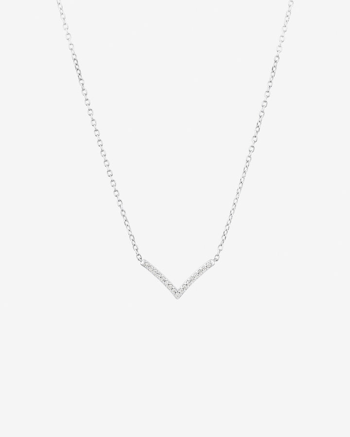 Chevron Necklace with 0.05 Carat TW Diamonds in 14kt White Gold