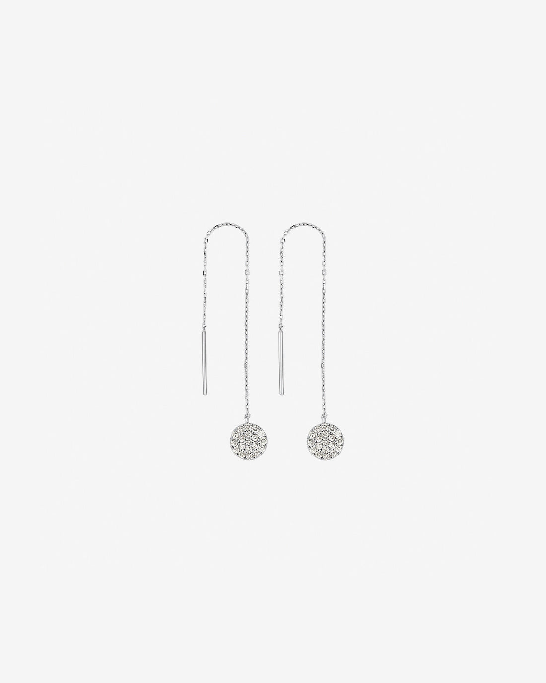 0.33 Carat TW Round Diamond Cluster Threader Earrings in White Gold