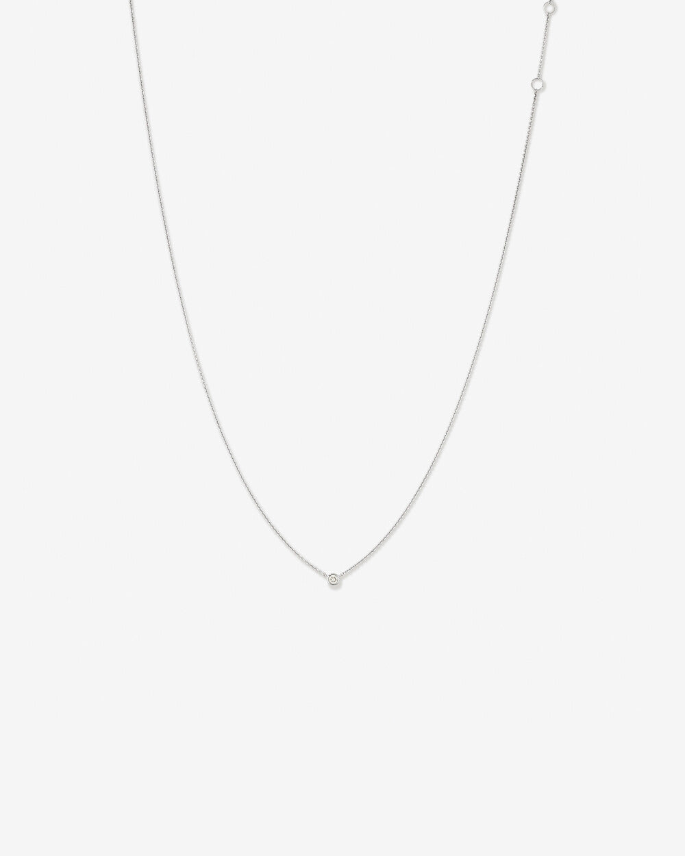Diamond Serendipity Single Stone Necklace in 14kt White Gold Revat Jewels