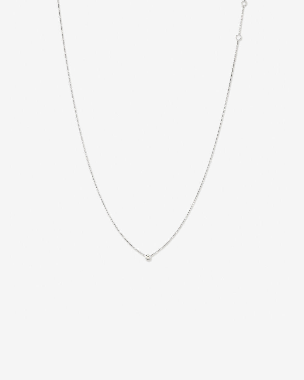 Diamond Serendipity Single Stone Necklace in 14kt White Gold