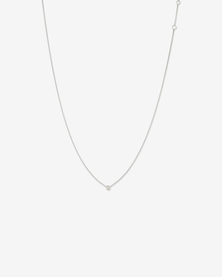 Diamond Serendipity Single Stone Necklace in 14kt White Gold