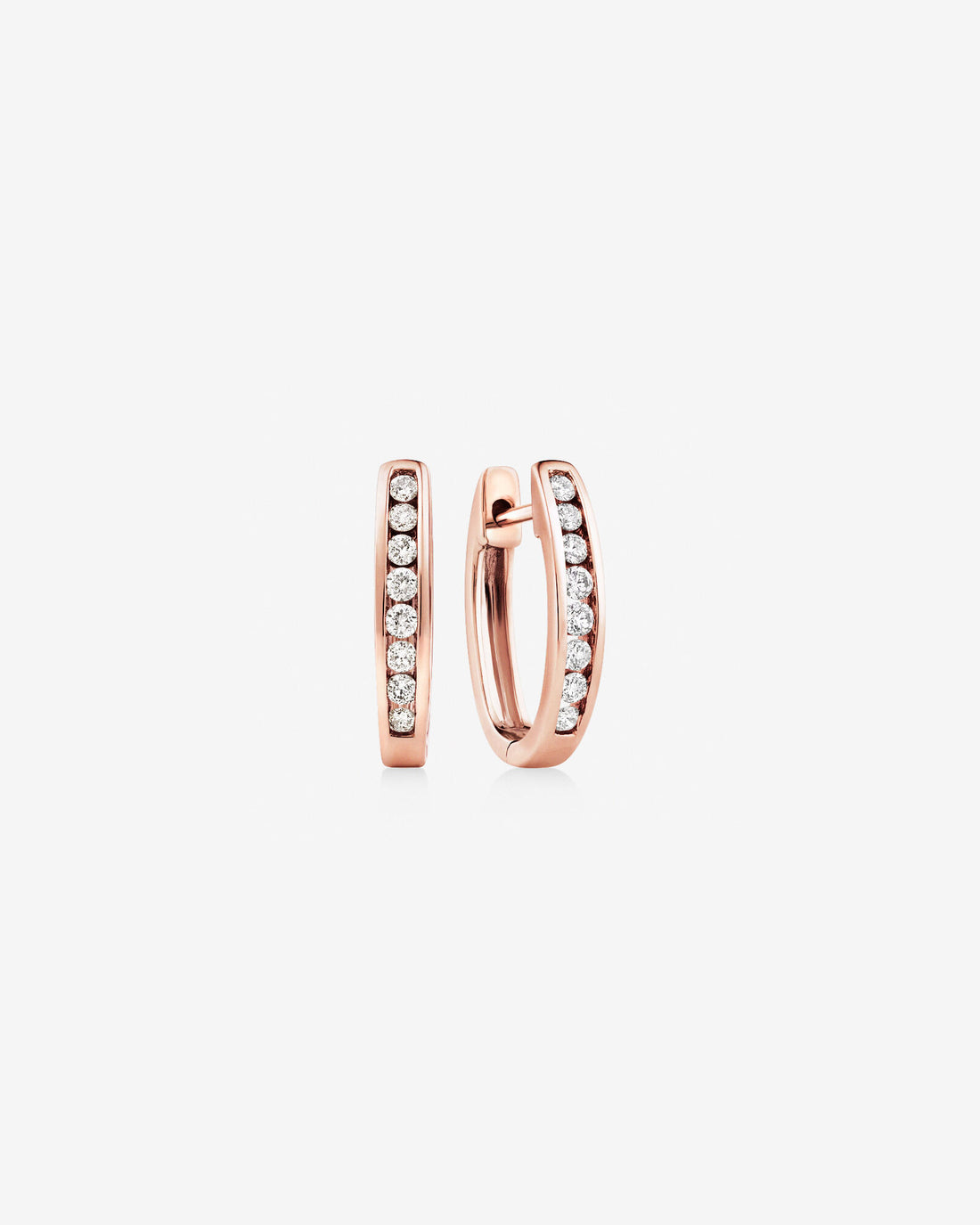 Huggie Earrings with 0.25 Carat TW of Diamonds in Rose Gold