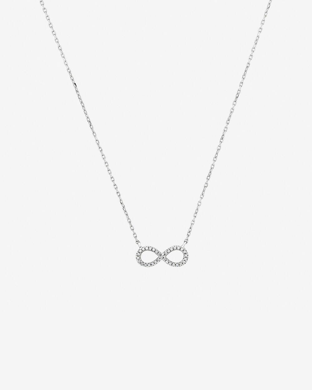 Infinity Necklace with Laboratory-Grown Diamonds in 14kt White Gold Revat Jewels