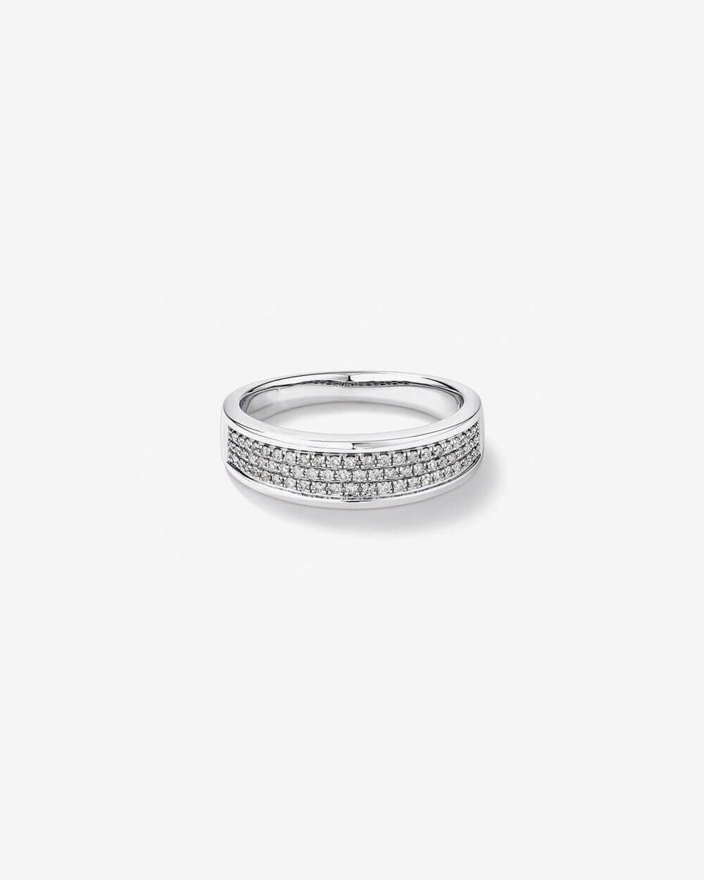 Men's Pave Ring with 0.33 Carat TW of Diamonds in 14kt White Gold Revat Jewels