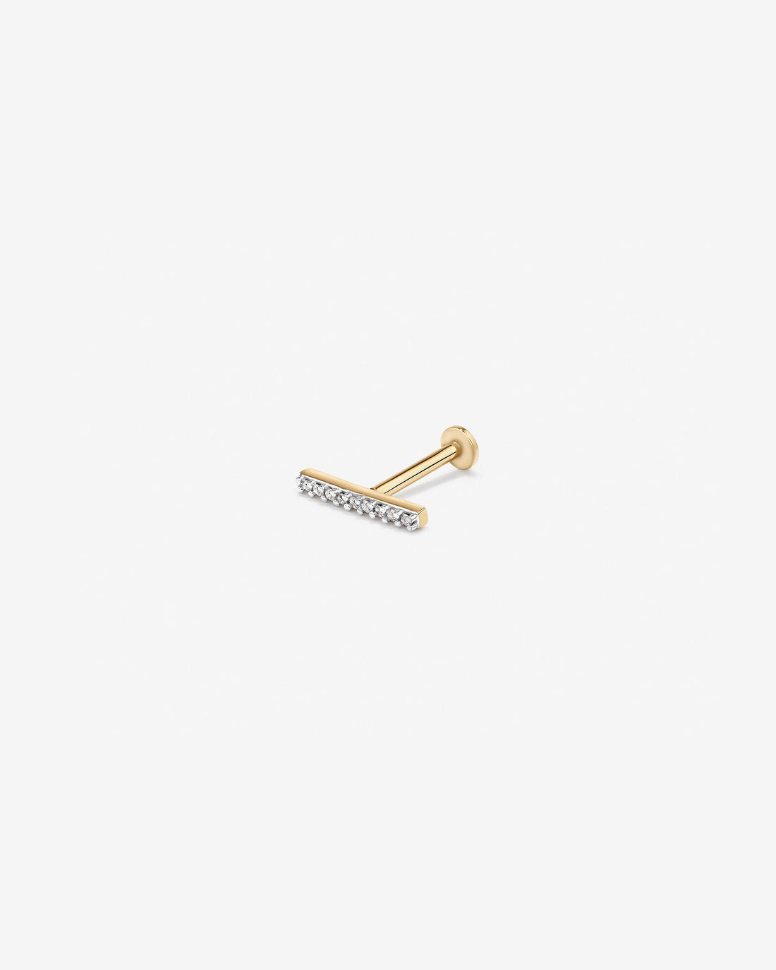 Laboratory-Grown Diamond Bar Stud Helix Earring in Yellow Gold