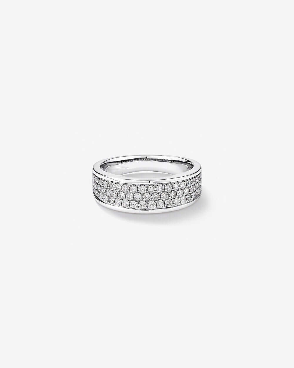 Men's Pave Ring with 0.87 Carat TW of Diamonds in 14kt White Gold Revat Jewels