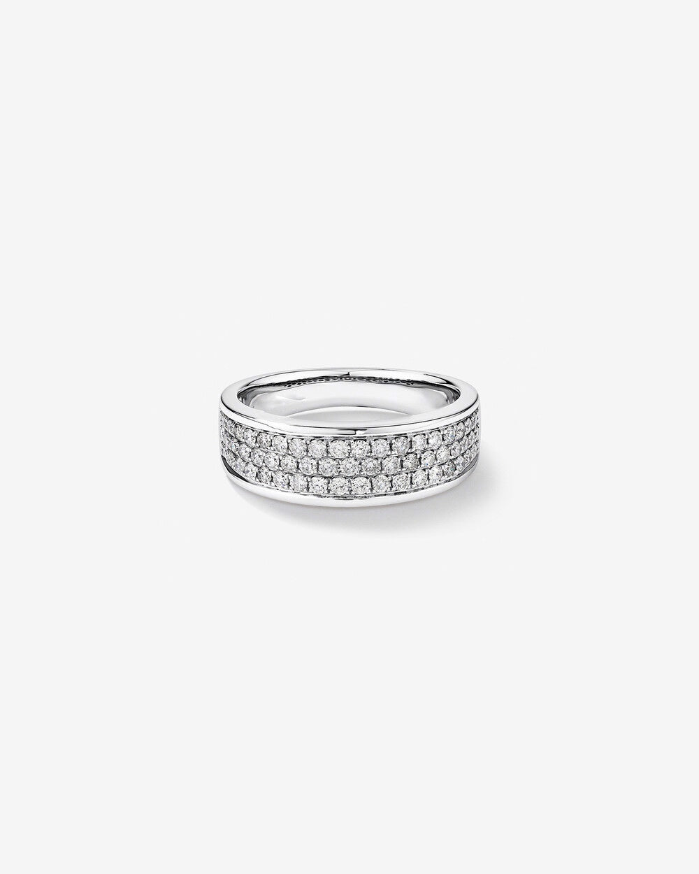 Men's Pave Ring with 0.87 Carat TW of Diamonds in 14kt White Gold