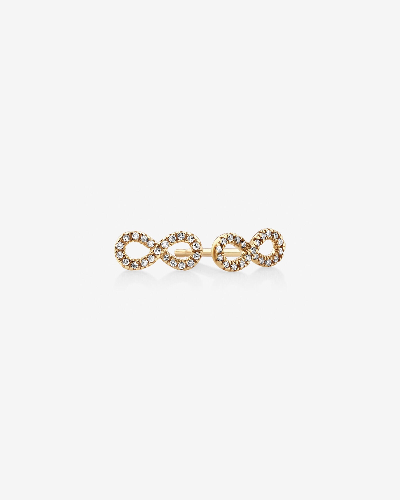 Mini Infinity Earrings with Laboratory-Grown Diamonds in Yellow Gold Revat Jewels