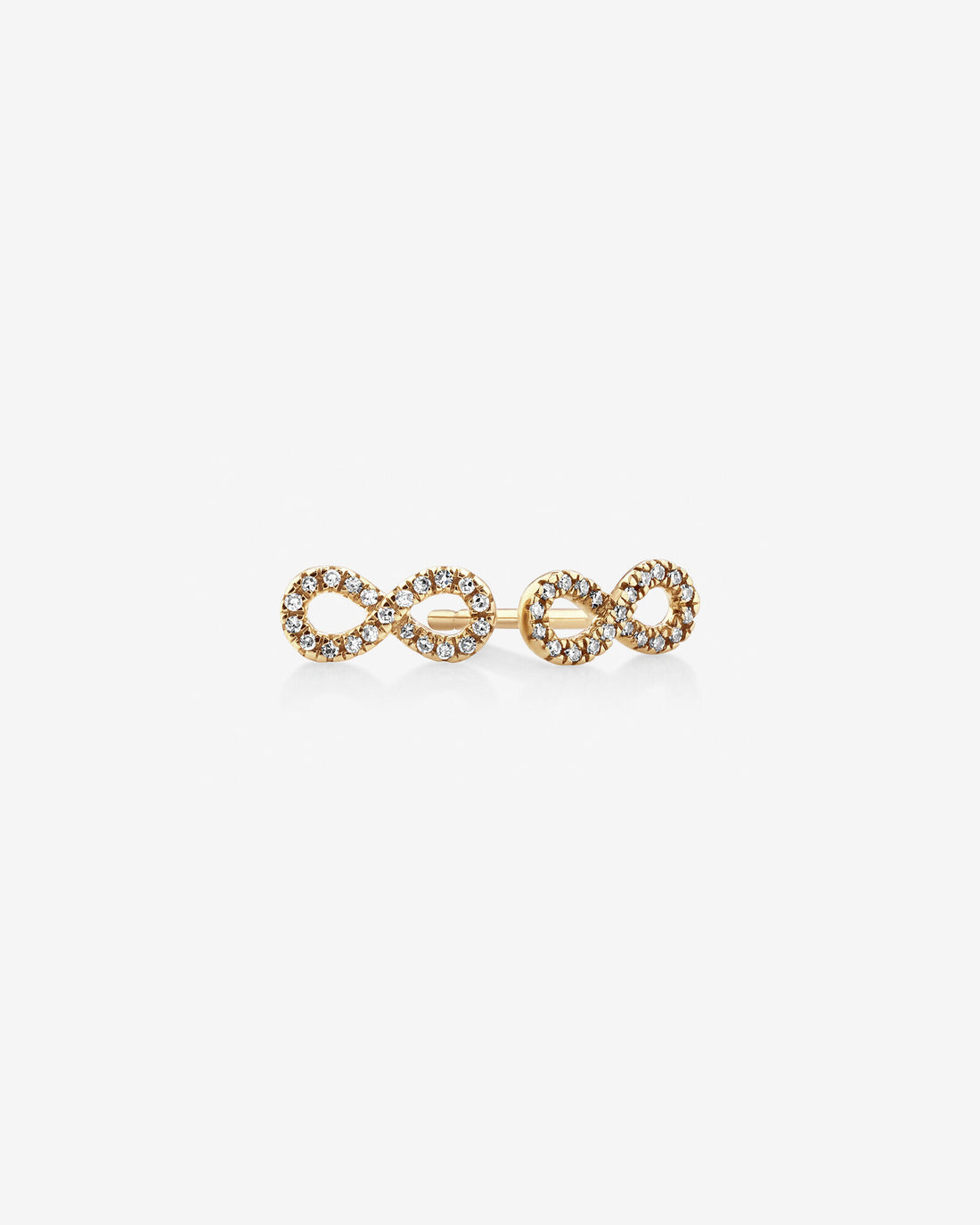 Mini Infinity Earrings with Laboratory-Grown Diamonds in Yellow Gold